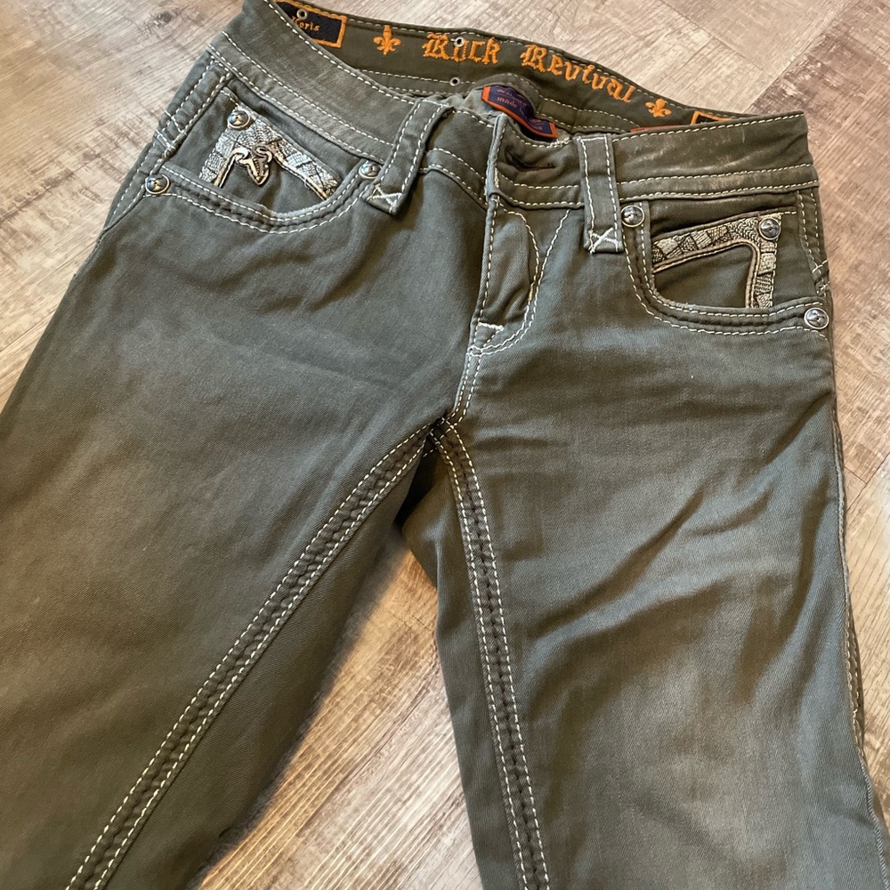 Rock Revival Khaki Women Skinny Jeans